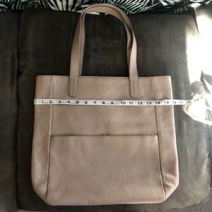 Fossil taupe leather tote